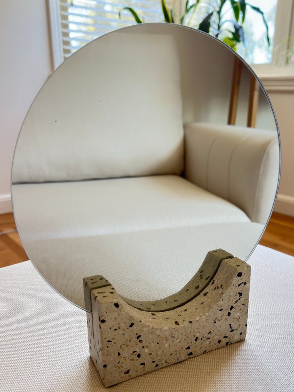 Round Terrazzo Marble Base Mirror